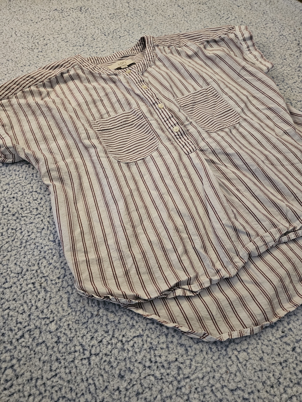 White & Red Striped Top